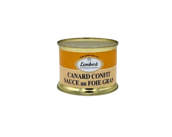 Canard confit sauce foie gras 400g. Retrouvez dans ce plat préparé trois manchons de canard confit avec une sauce contenant 10 % de foie gras.