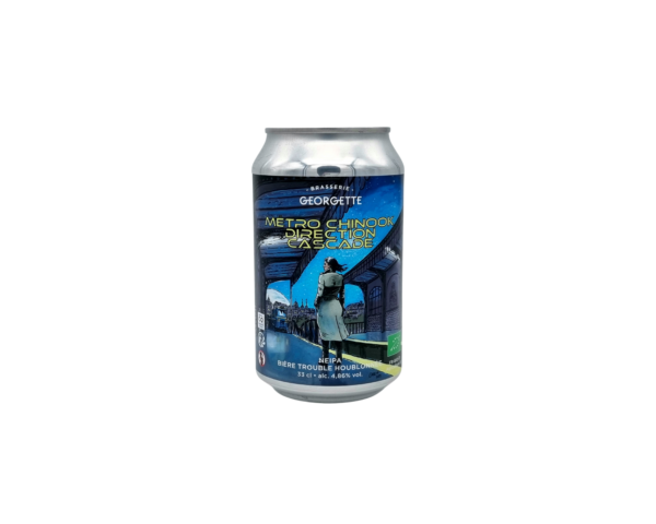 Georgette Metro Chinook 33cl: Style “New England IPA”. Bière de caractère, légère, trouble, aux saveurs "électriques" et houblonnées.